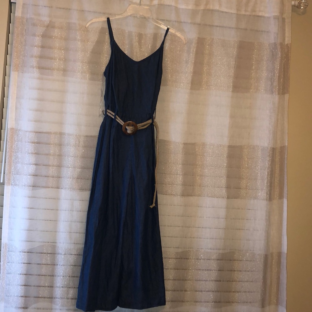 Denim jumpsuit wide leg